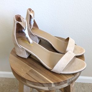 Block Heel Suede Sandals